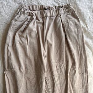 Tan Wide Tapered Pants